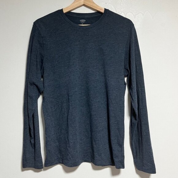 Old Navy Men’s Long Sleeve Crewneck Tee - Size Small - Heather Navy Blue - Picture 2 of 8